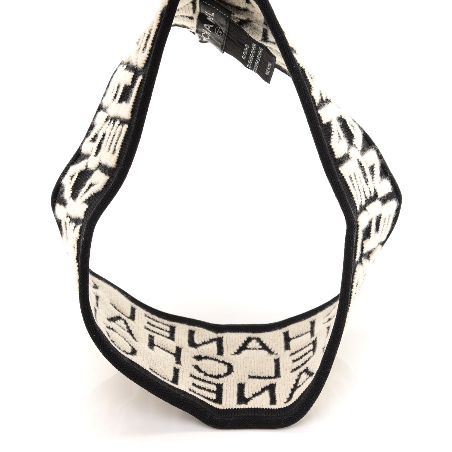 Chanel Cashmere Logo Headband Black White 5 of 7