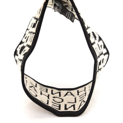 Chanel Cashmere Logo Headband Black White 5 of 7