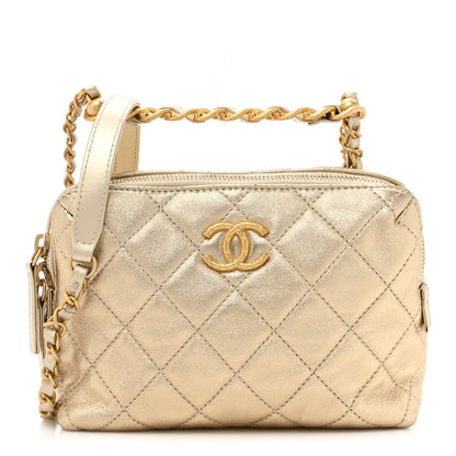 Chanel Metallic Lambskin Quilted Mini Bowling Bag Gold 1 of 11