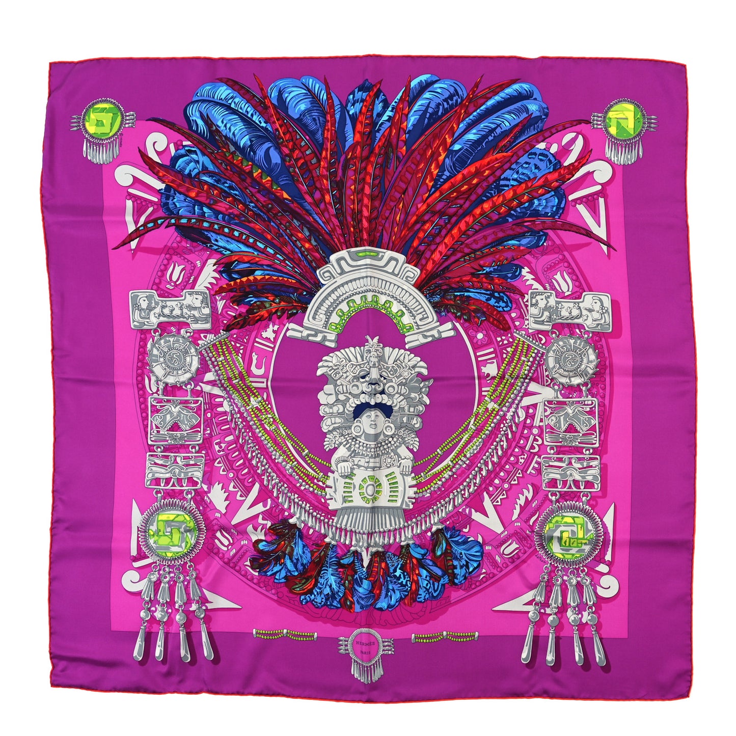 Silk Mexique Scarf 90 Fuchsia
