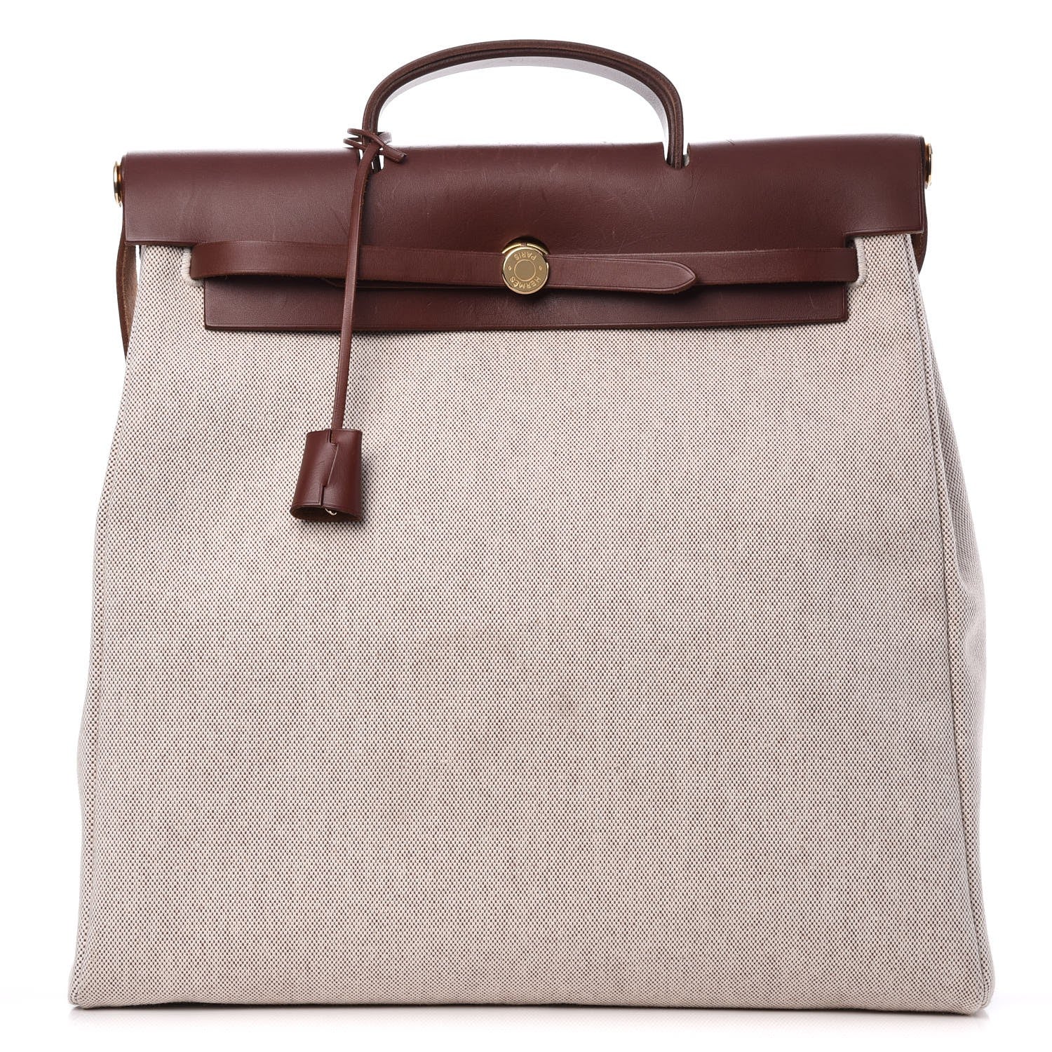 Hermes Toile Vache Calfskin Herbag 2 in 1 36 MM Natural 1 of 22