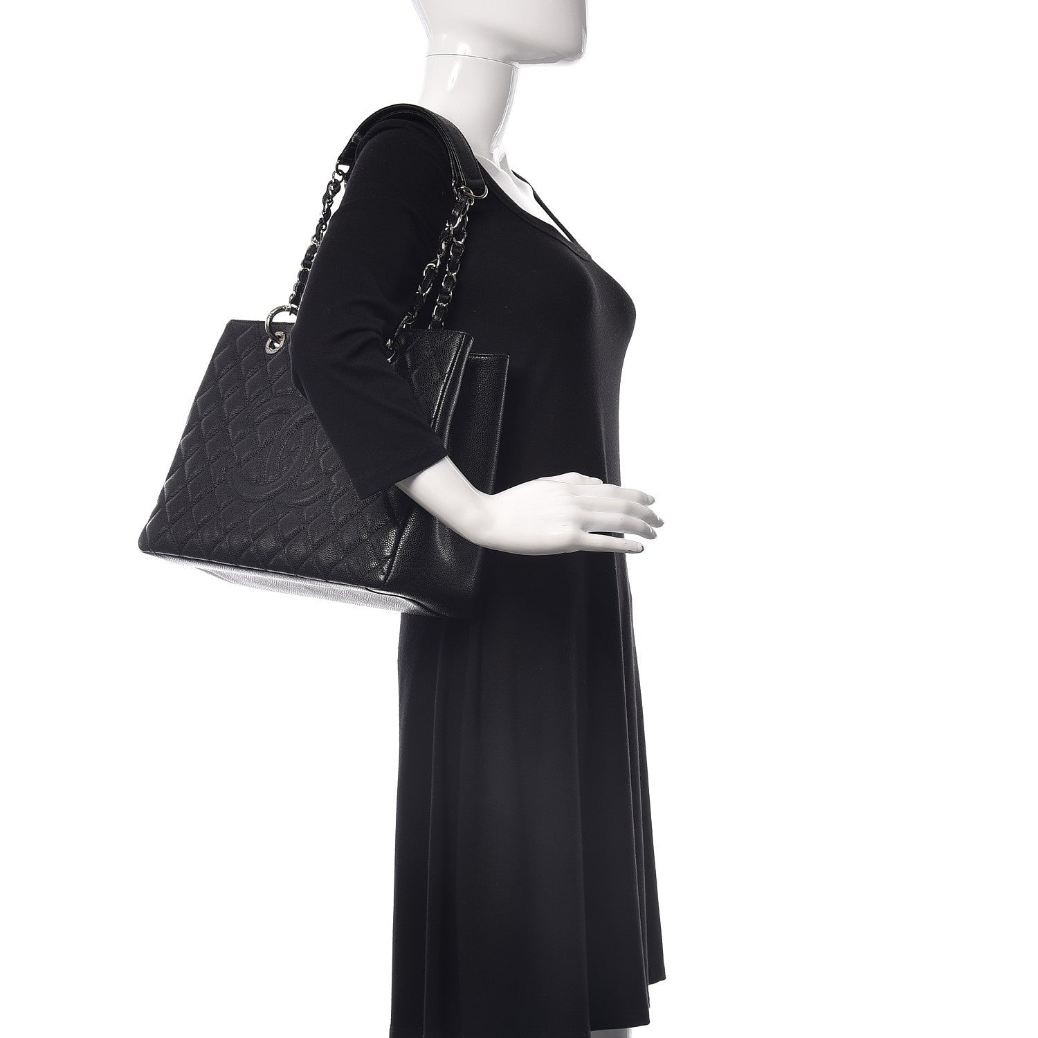 Chanel Caviar Quilted Grand Shopping Tote GST Black 2 of 9