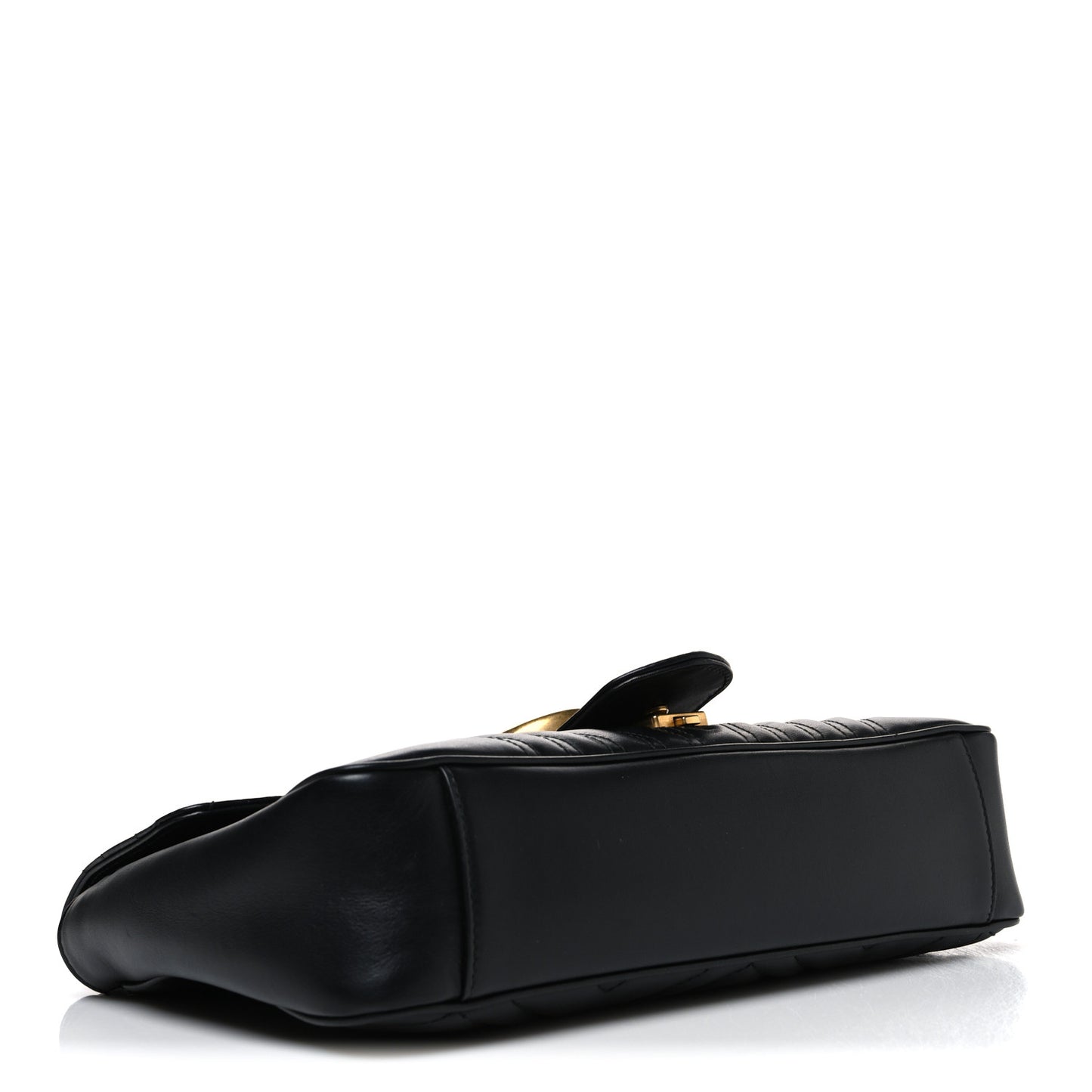 Calfskin Matelasse Medium GG Marmont Shoulder Bag Black