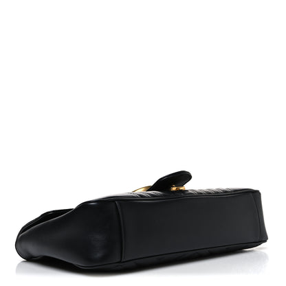 Gucci Calfskin Matelasse Medium GG Marmont Shoulder Bag Black 4 of 10