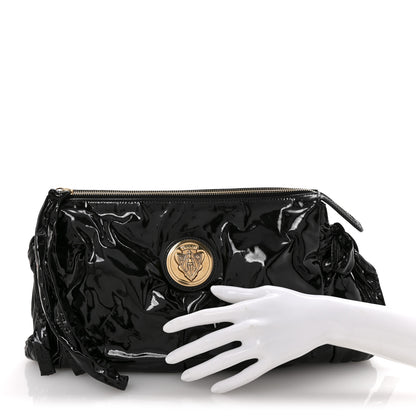 Gucci Patent Hysteria Large Clutch Black 2 of 8