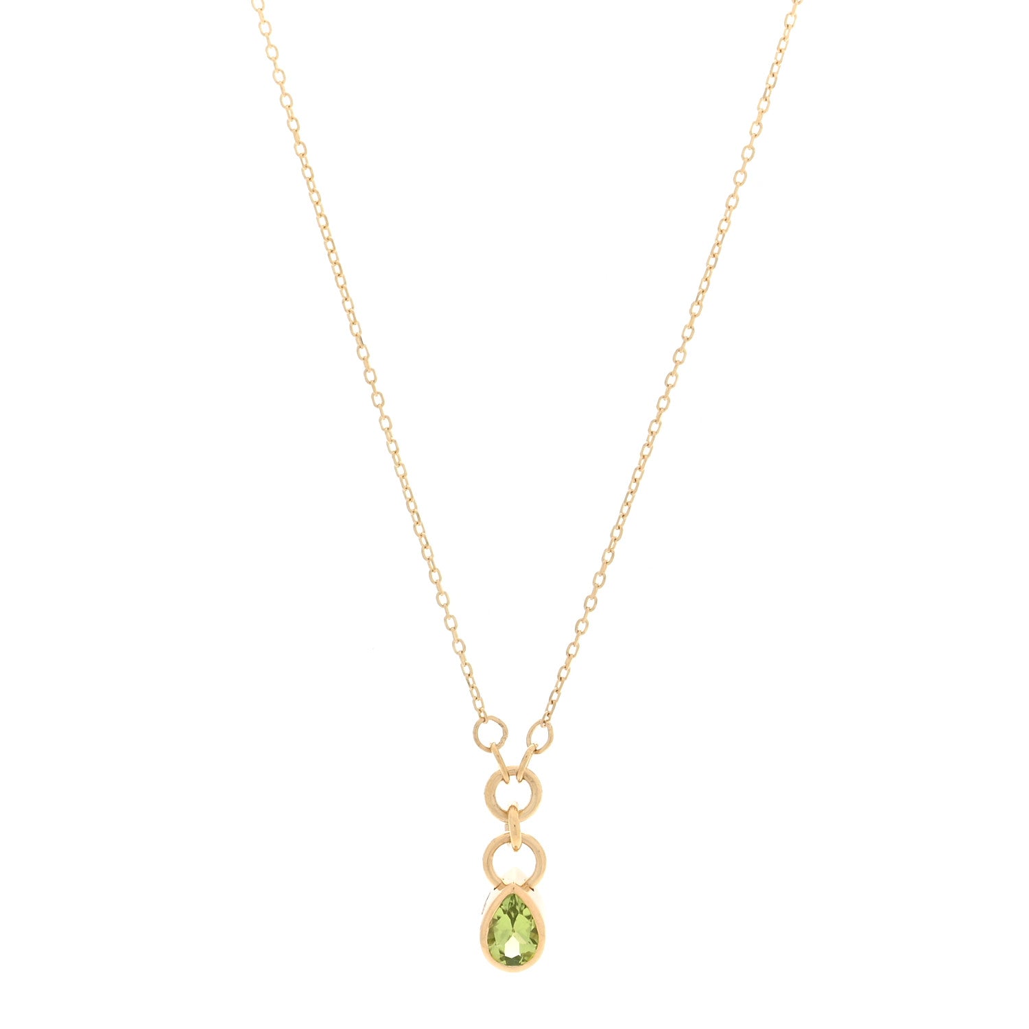Foundrae 18K Yellow Gold Peridot Forever and Always a Pair Pendant Necklace 1 of 6