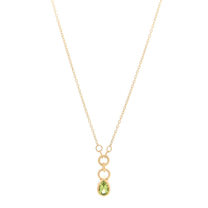 Foundrae 18K Yellow Gold Peridot Forever and Always a Pair Pendant Necklace 1 of 6