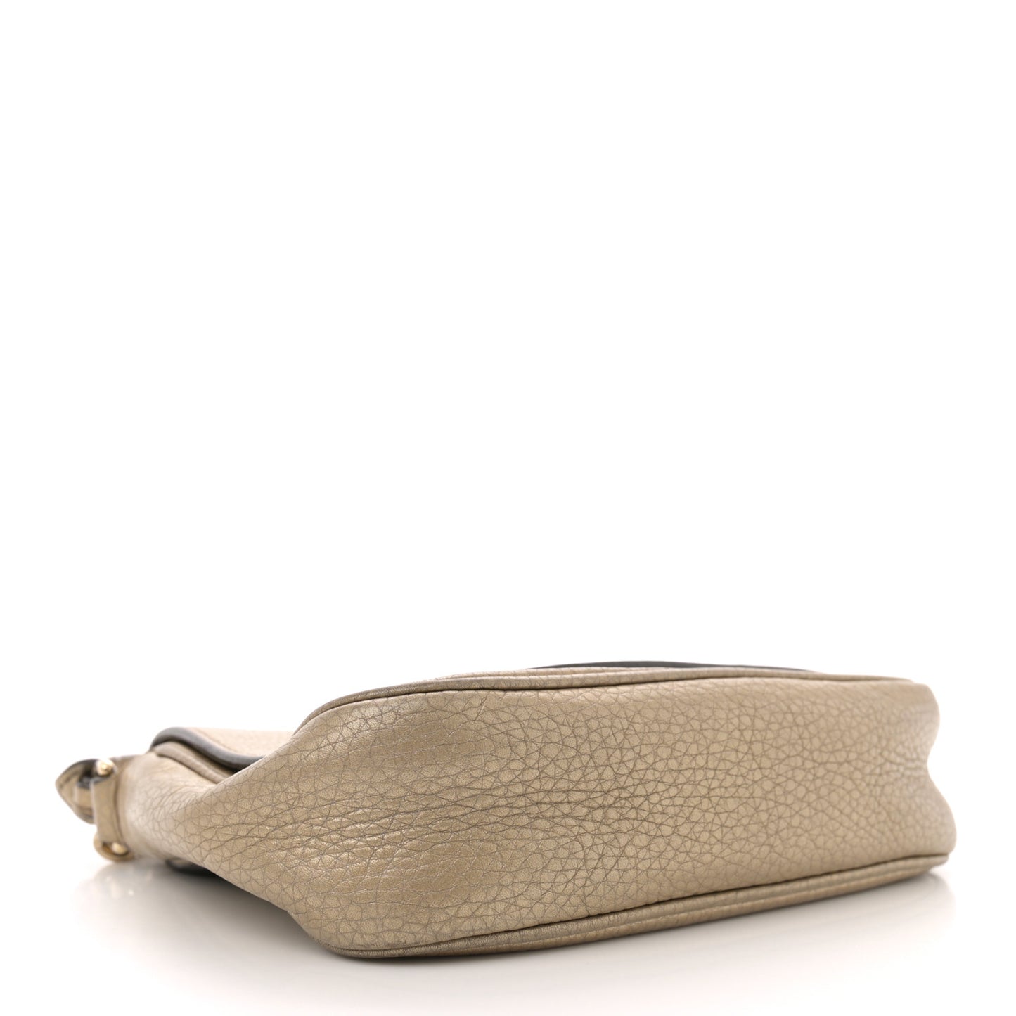 Metallic Pebbled Calfskin Small Soho Flap Crossbody Golden Beige