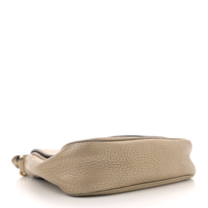 Gucci Metallic Pebbled Calfskin Small Soho Flap Crossbody Golden Beige 4 of 14