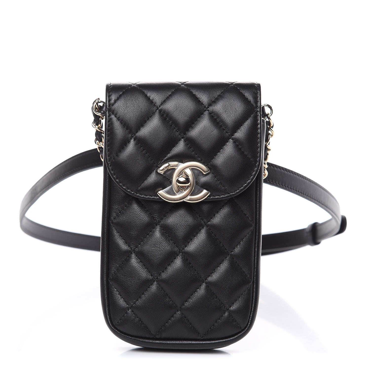Chanel Lambskin Quilted Belt You Can Waist Bag Black 1 of 12