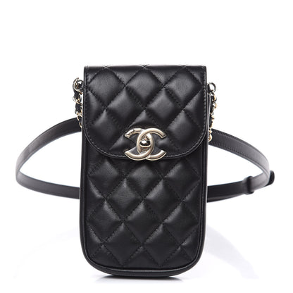 Chanel Lambskin Quilted Belt You Can Waist Bag Black 1 of 12