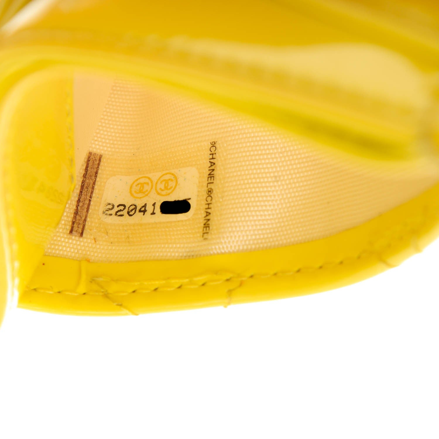 Chanel Patent Quilted Card Holder Yellow 8 of 8