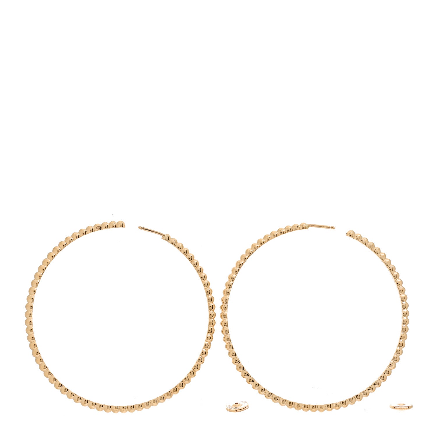 Van Cleef & Arpels 18K Rose Gold Large Perlee Hoop Earrings 3 of 4