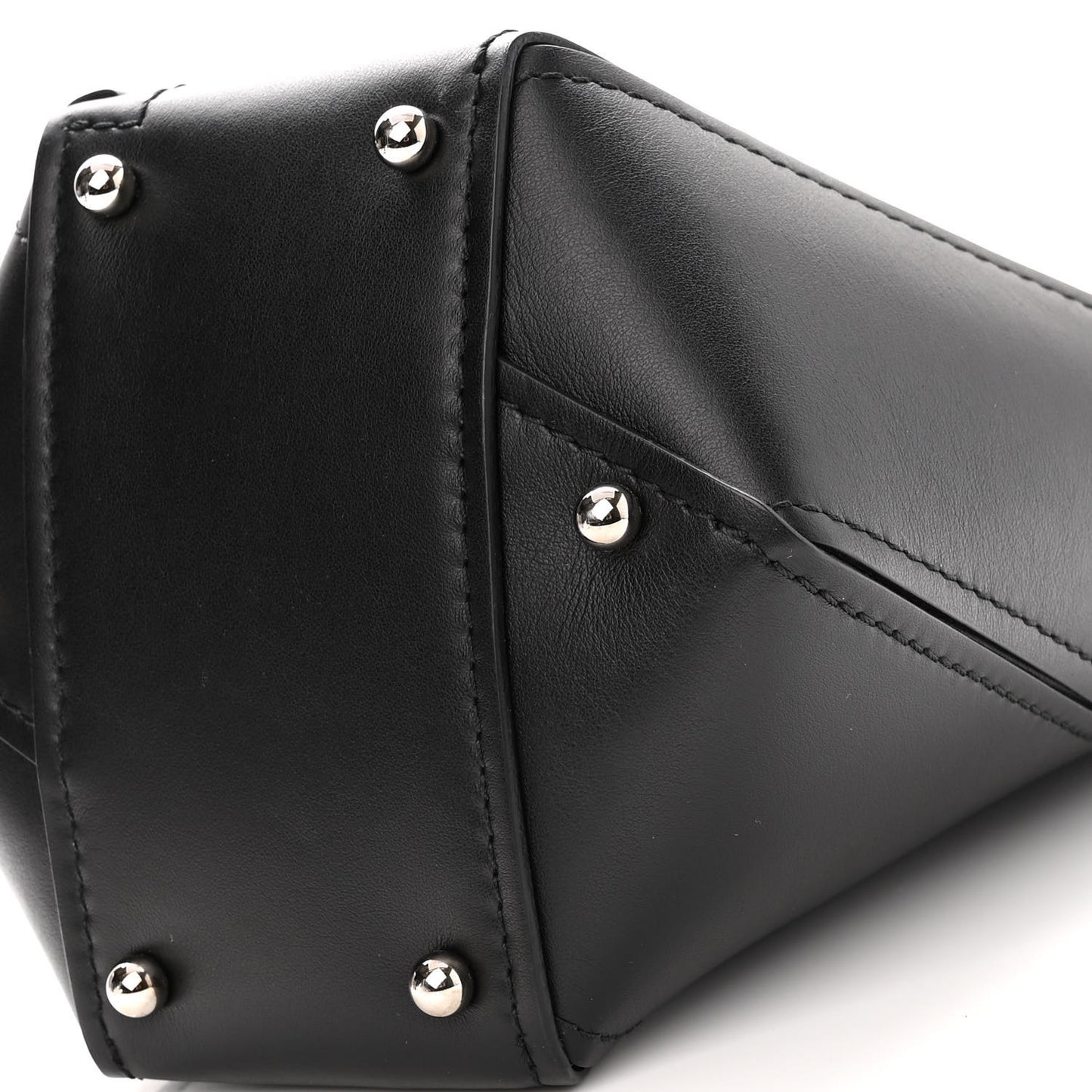 Smooth Calfskin Mini Hex Bucket Bag Black