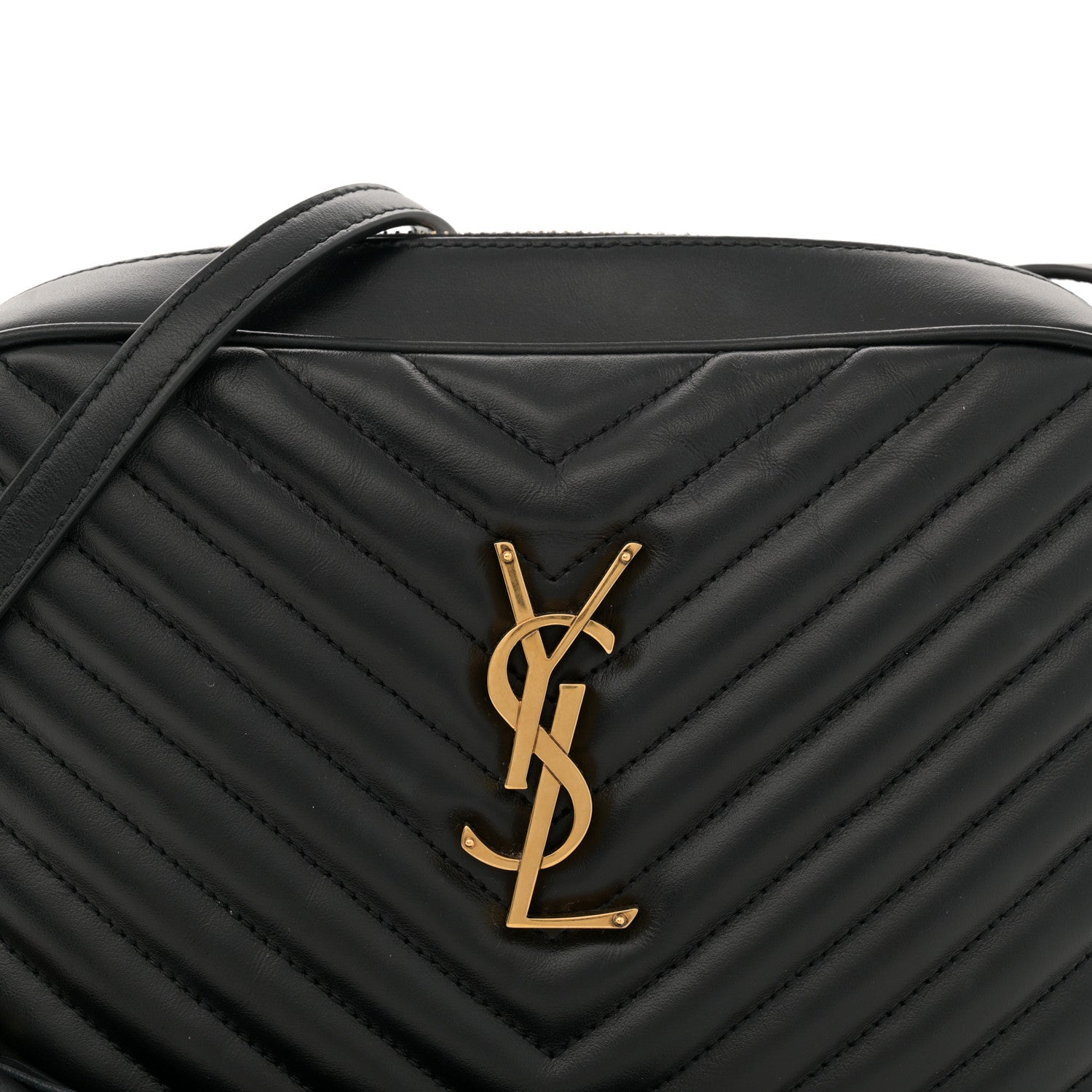 Saint Laurent Calfskin Matelasse Monogram Lou Camera Bag Black 8 of 12