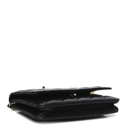 Chanel Lambskin Quilted Wallet On Chain WOC Black 4 of 12