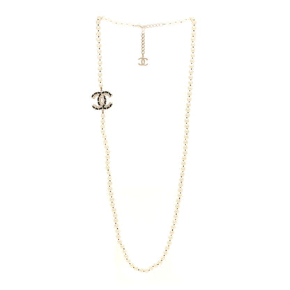 Chanel Pearl Lambskin CC Vintage Allure Necklace Gold 3 of 4