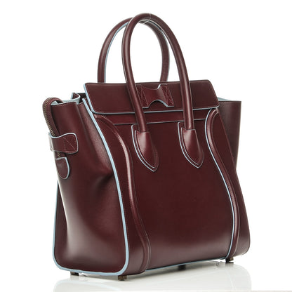 Celine Palmelato Mini Luggage Burgundy Azur Blue 3 of 7