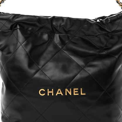 Chanel Shiny Calfskin Quilted Small Chanel 22 Black 9 of 11