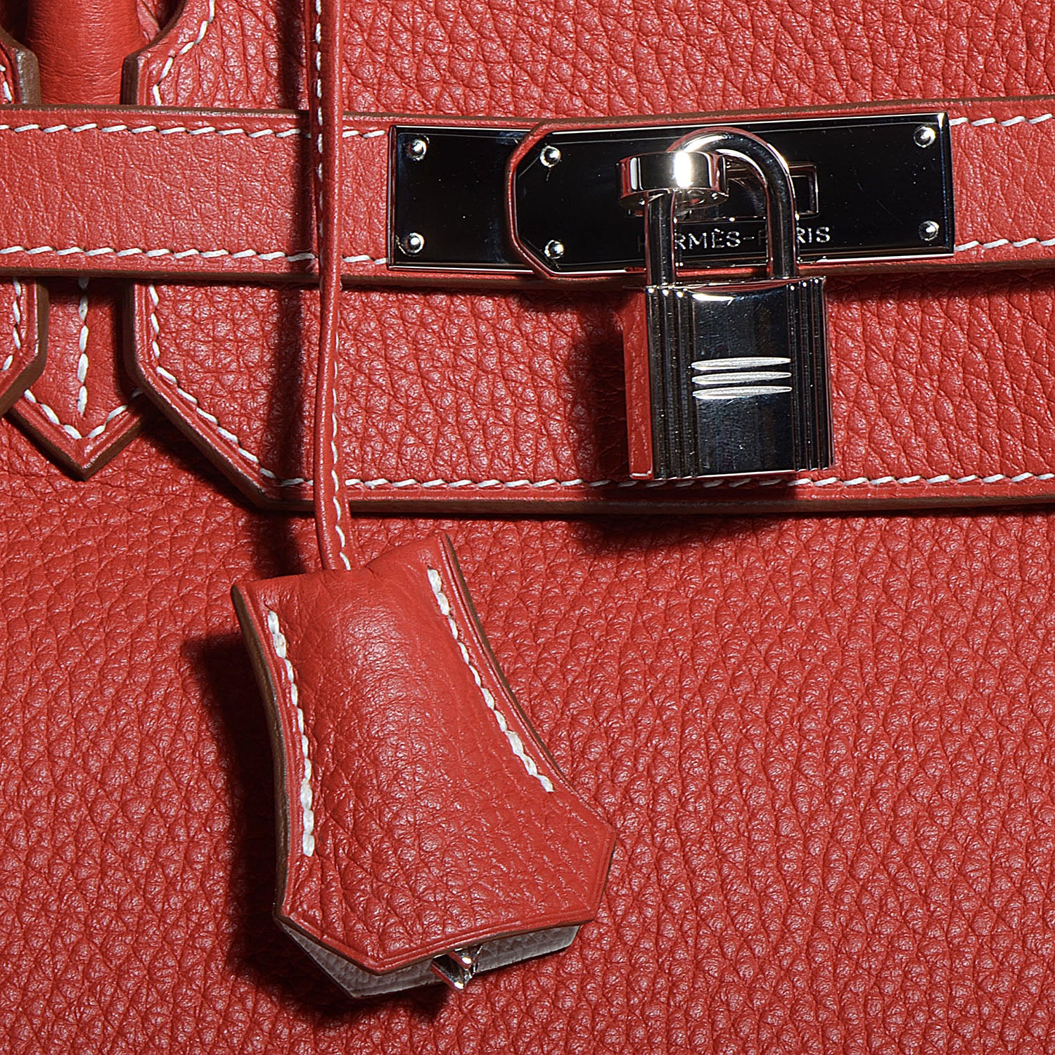 Hermes Togo Eclat Birkin 40 Sanguine and Blanc 11 of 23