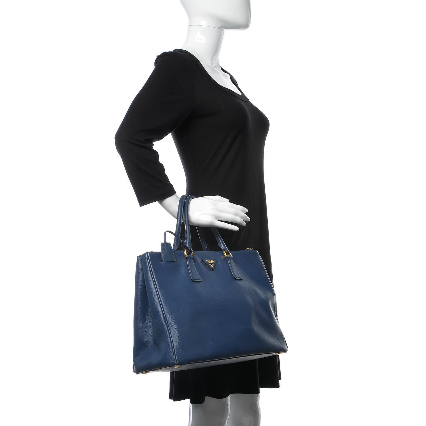 Saffiano Medium Galleria Double Zip Tote Bluette