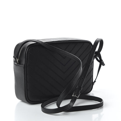 Saint Laurent Calfskin Studded Matelasse Monogram Lou Camera Bag Black 3 of 9