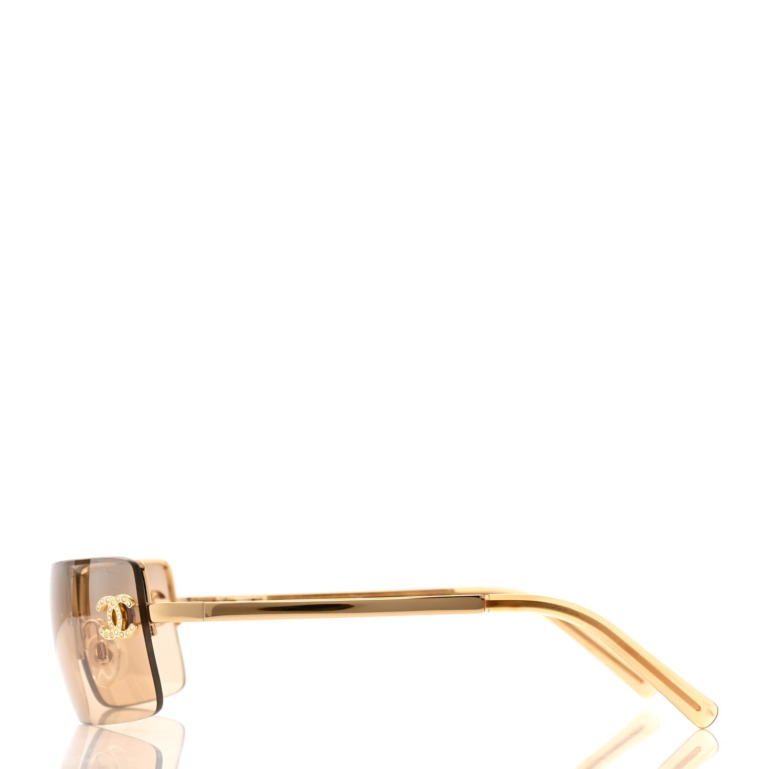 Chanel Crystal CC Logo Sunglasses 4104-B Gold 3 of 8