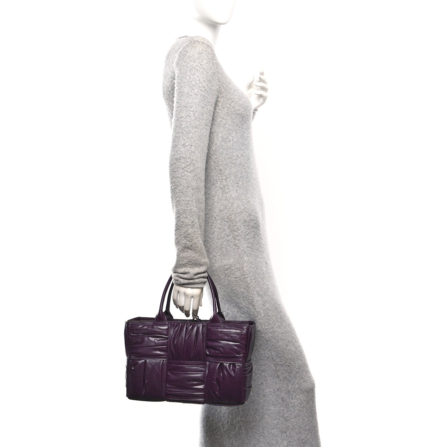 Bottega Veneta Foulard Intrecciato Pleated Medium Arco Tote Dark Mystic 2 of 10