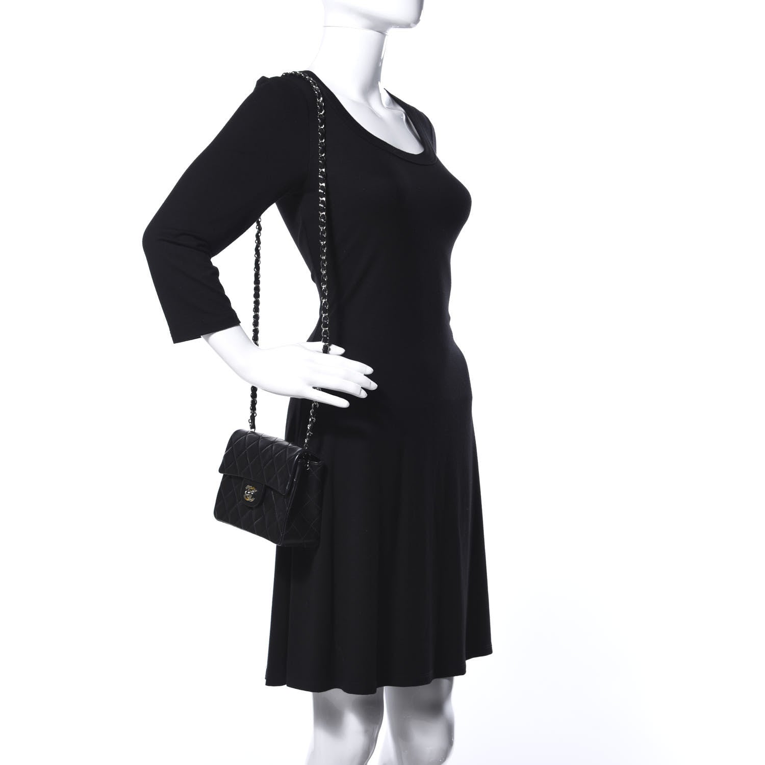 Chanel Lambskin Quilted Mini Square Flap Black 2 of 17