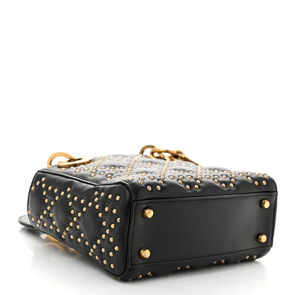 Christian Dior Lambskin Studded Mini Supple Lady Dior Black 4 of 11