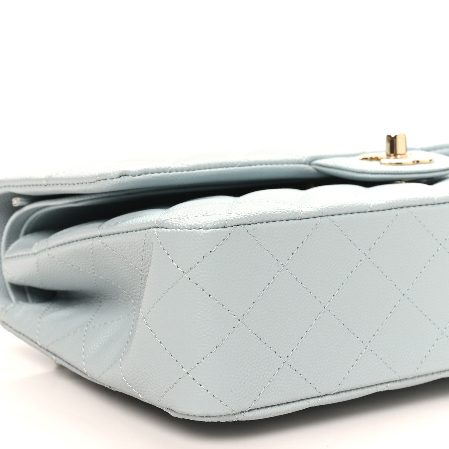 Chanel Caviar Quilted Medium Double Flap Light Blue 9 of 10