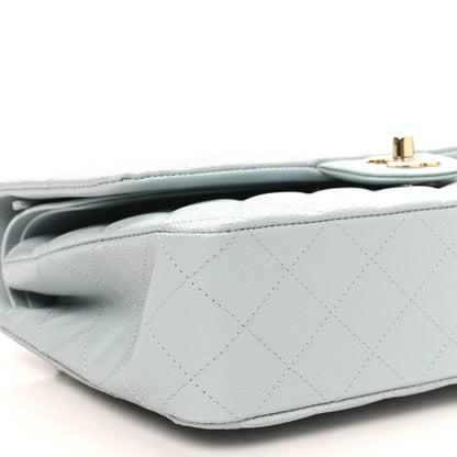 Chanel Caviar Quilted Medium Double Flap Light Blue 9 of 10