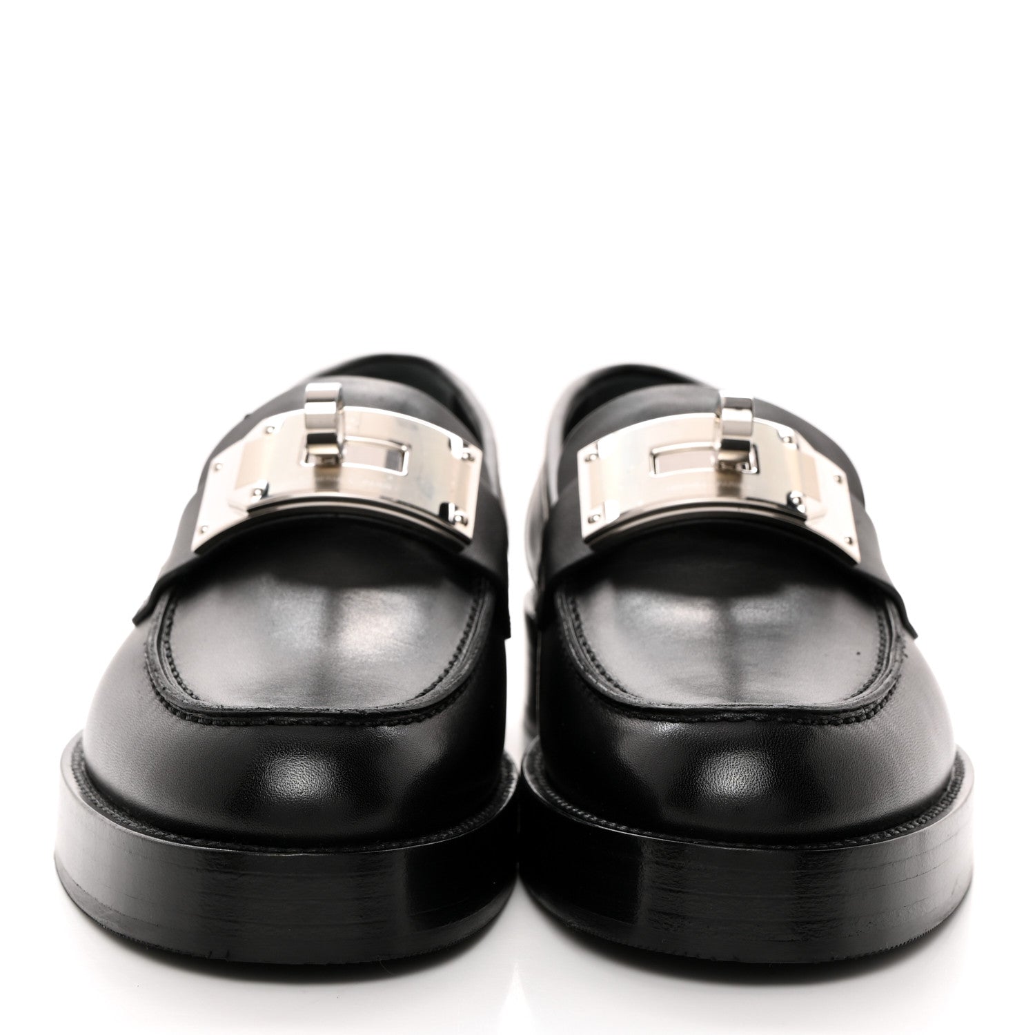 Hermes Calfskin Womens Hot Loafer 37 Black 2 of 9