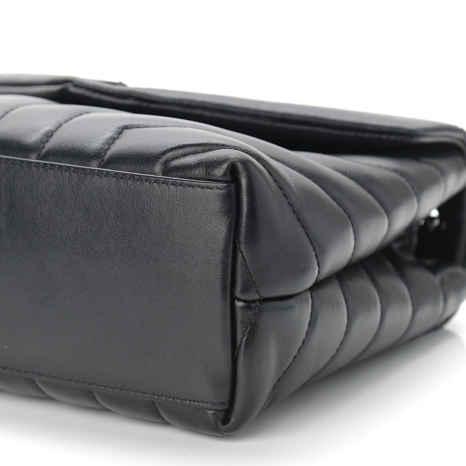 Saint Laurent Calfskin Y Quilted Monogram Small Loulou Chain Satchel Black 9 of 9