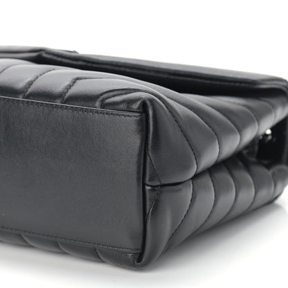 Saint Laurent Calfskin Y Quilted Monogram Small Loulou Chain Satchel Black 9 of 9