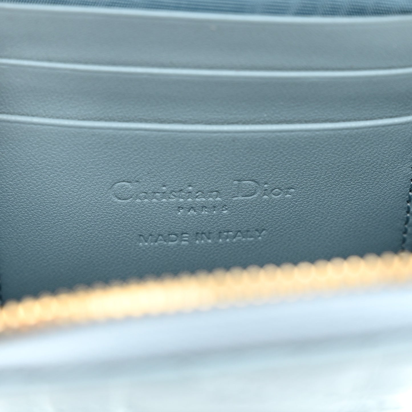 Patent Cannage Lady Dior Phone Holder Bracing Blue