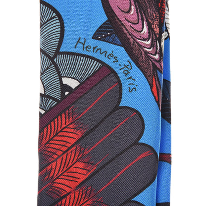 Hermes Silk Tree Of Song Twilly Cobalt Rouge 4 of 5