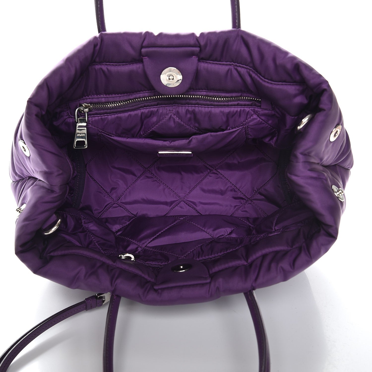 Prada Tessuto Nylon Bomber Tote Purple 7 of 9