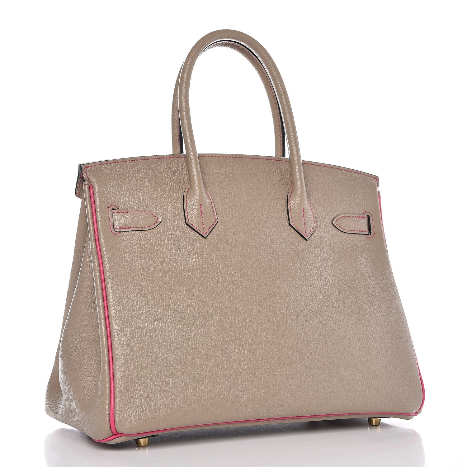 Hermes Chevre Mysore Horseshoe Birkin 30 Gris Tourterelle Rose Tyrien 3 of 32
