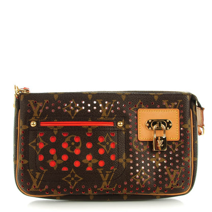 Louis Vuitton Monogram Perforated Pochette Accessories Bag Orange 1 of 7