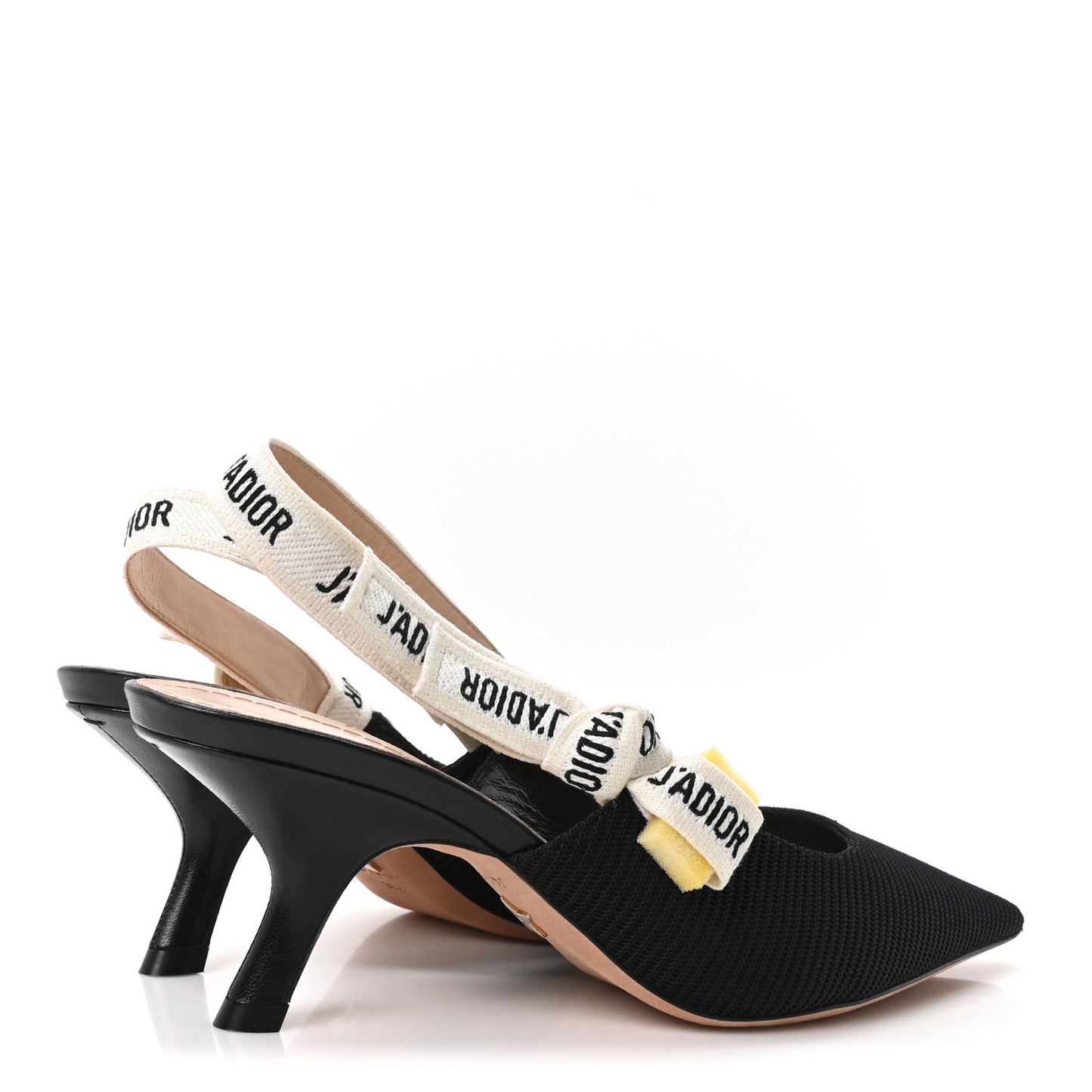 Technical Canvas Ribbon J Adior Slingback 65mm Pumps 38.5 Black