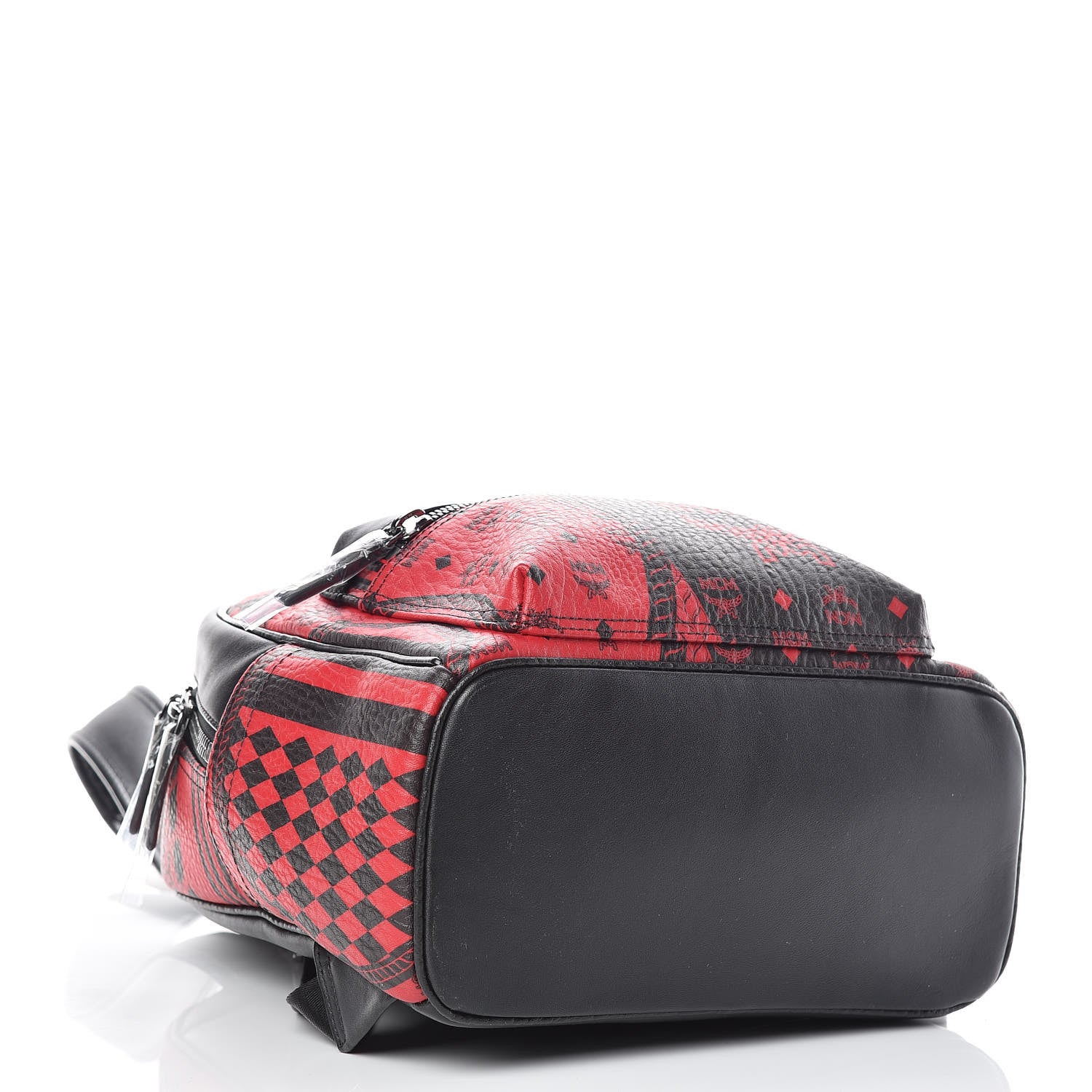MCM Visetos Baroque Print Small Stark Backpack Black Red 4 of 9