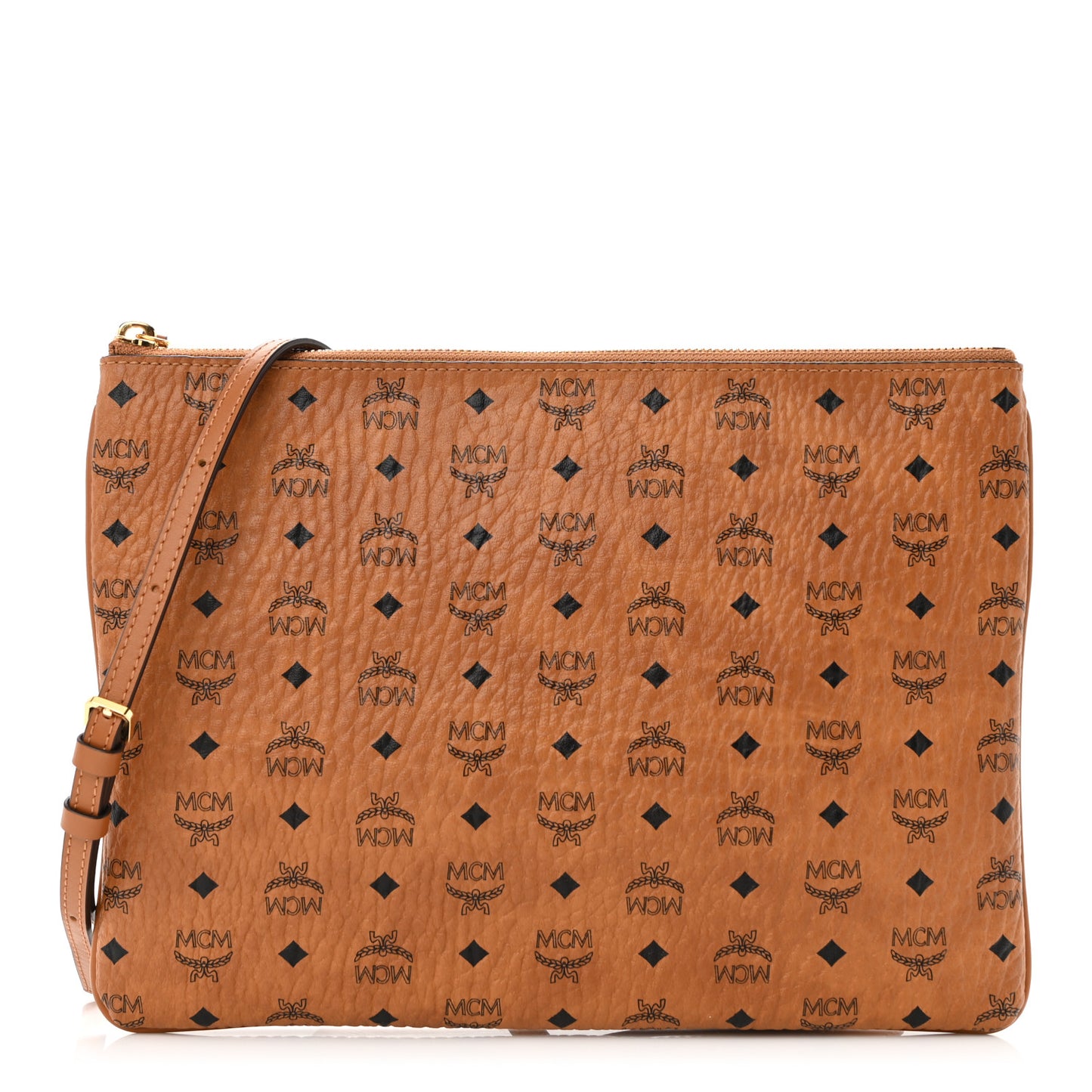 Visetos Medium Crossbody Pouch Cognac