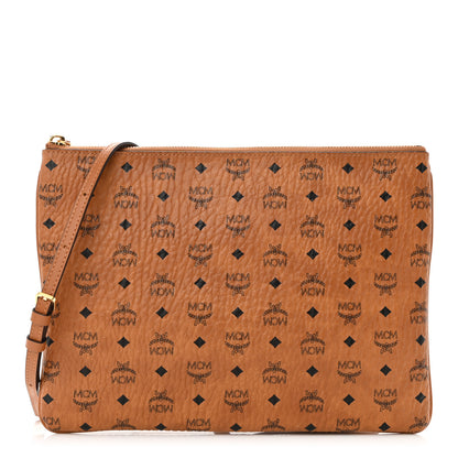 MCM Visetos Medium Crossbody Pouch Cognac 1 of 10