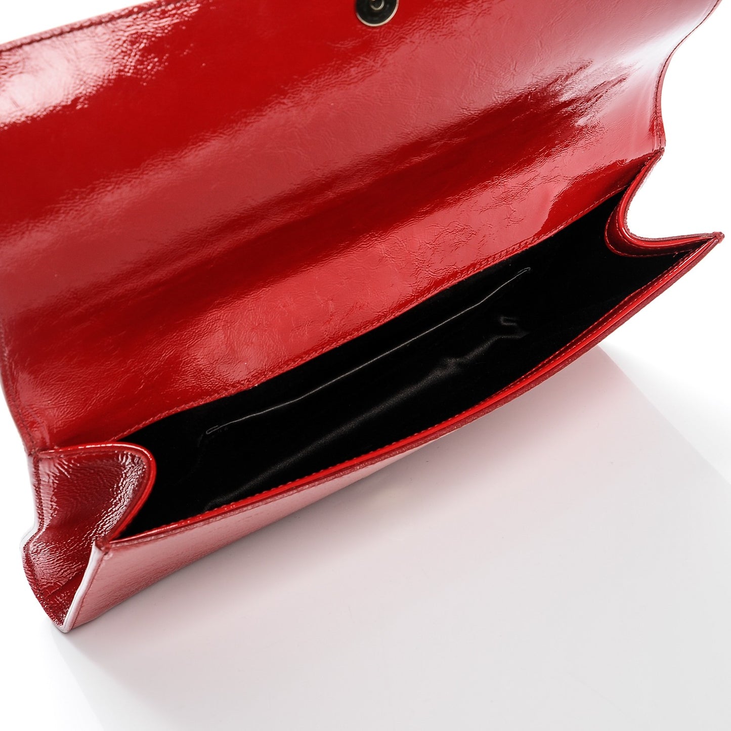 Textured Patent Monogram Large Belle De Jour Clutch Red