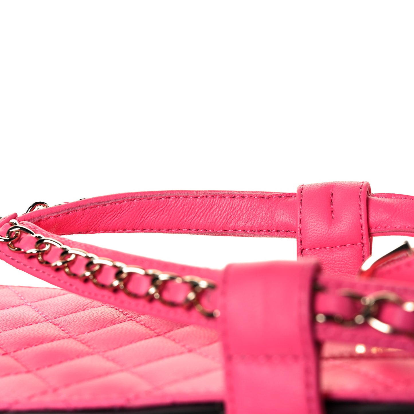 Lambskin Chain CC Thong Espadrille Sandals 40 Pink