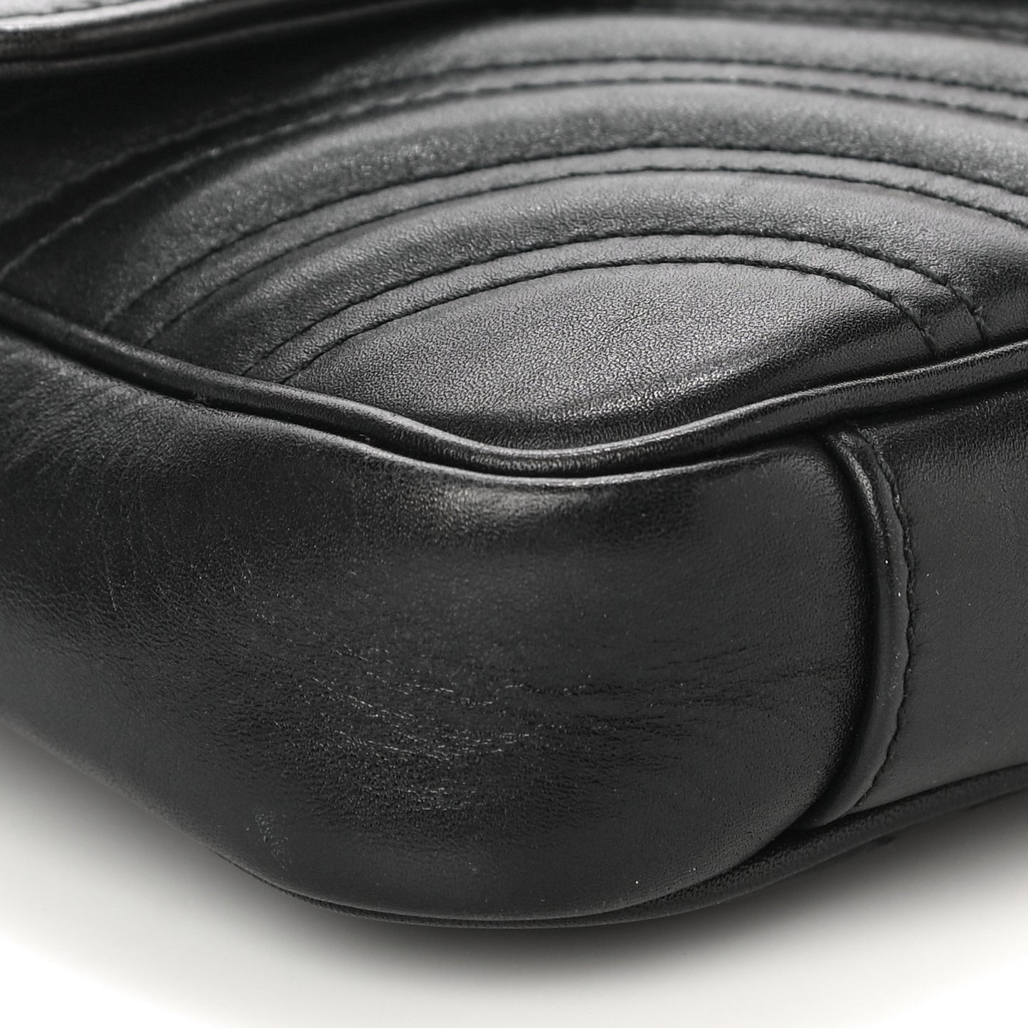 Calfskin Matelasse Pearly GG Marmont Chain Belt Bag Black