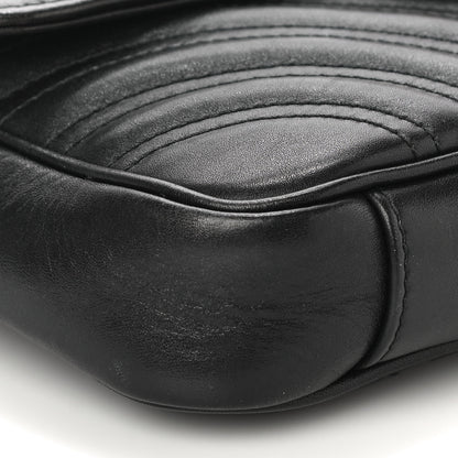 Gucci Calfskin Matelasse Pearly GG Marmont Chain Belt Bag Black 10 of 23