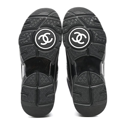 Chanel Fabric Calfskin Suede CC Sneakers 36 Black 5 of 8