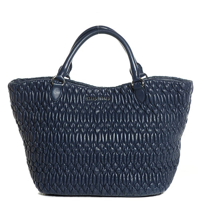 Miu Miu Nappa Matelasse Tote Bleuette 9 of 16